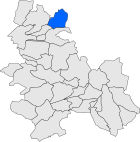 Posizione del comune sulla mappa della provincia