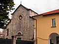 Piazza San Francesco 19, Locarno. Église San Francesco, façade ouest, et ancien couvent.