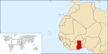 The location of Ghana in Africa and Earth LocationGhana.svg