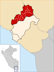 Provinsens läge i Moquegua-regionen
