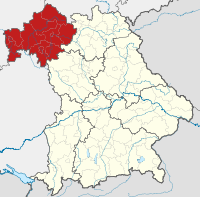 Locator map RB Unterfranken in Bavaria.svg