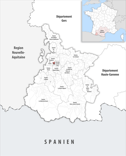 Locator map of Kanton Tarbes-1 2019.png