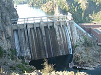 Long Lake Dam on the Spokane River, the construction of which wiped out the salmon populations that used to travel upstream.