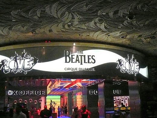 Love Theatre, at the Mirage hotel in Las Vegas. Cirque du Soleil's Love is among the projects overseen by Harrison in her role as co-controller of the Beatles' commercial rights.