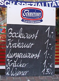 Lungenwurst in a butcher's offer in Schwerin Lungenwurst - Angebot eines Fleischers in Schwerin.JPG