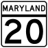 Marqueur de la route 20 du Maryland