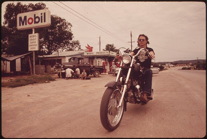 File:MOTORCYCLIST IN LEAKEY, TEXAS, NEAR SAN ANTONIO - NARA - 554874.jpg