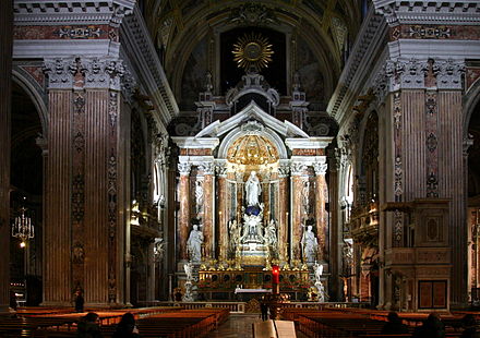 Interior of the church of Gesù Nuovo