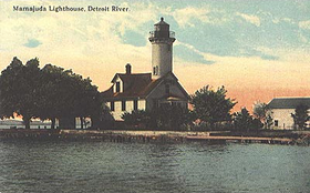 Le phare de Mamajuda (carte postale de 1910).