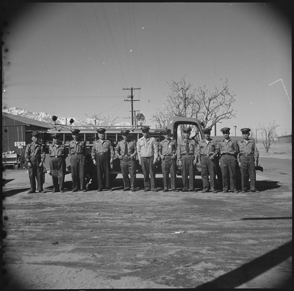 File:Manzanar Relocation Center, Manzanar, California. Members of the Manzanar Fire Department are shown . . . - NARA - 536946.tif