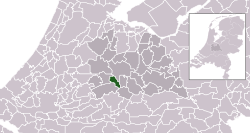 Highlighted position of IJsselstein in a municipal map of Utrecht