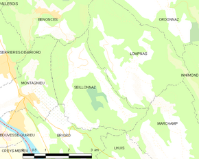 Poziția localității Seillonnaz