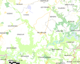 Mapa obce Neuvéglise
