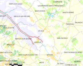 Mapa obce Le Gua