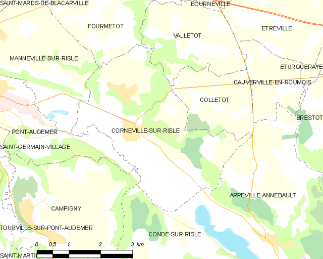 Corneville-sur-Risle só͘-chāi tē-tô͘ ê uī-tì