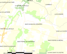 Mapa obce Saint-Agnan-de-Cernières