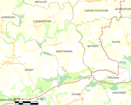 Mapa obce Saint-Hernin