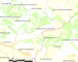 Mapa obce Saint-Michel-de-Lapujade