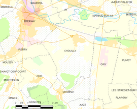 Mapa obce Chouilly