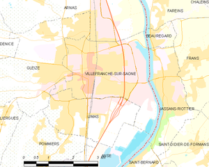 索恩河畔自由城市镇地图