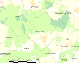 Mapa obce Cresancey