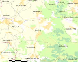 Mapa obce Gambais