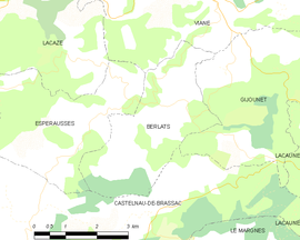 Mapa obce Berlats