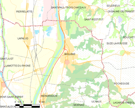 Mapa obce Bollène