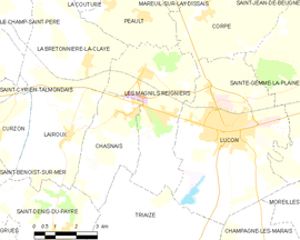 Mapa obce Les Magnils-Reigniers