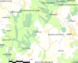 Mapa obce Nonville