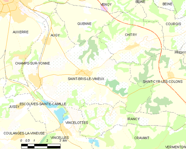 Poziția localității Saint-Bris-le-Vineux