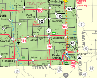 Columbus, Kansas City and County seat in Kansas, United States