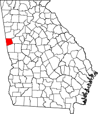 Округ Герд на мапі штату Джорджія highlighting