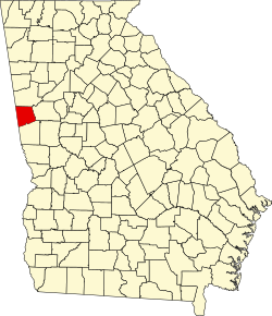 Kaart van Heard County in Georgië