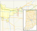 This is a map of the US state of Indiana which shows the route of State Road 149.