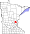 Map of Minnesota highlighting Isanti County.svg