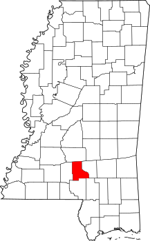 Map of Mississippi highlighting Jefferson Davis County.svg