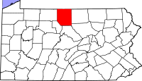 Map of Pensilvanija highlighting Potter County