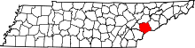 Harta e Blount County në Tennessee