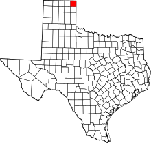 Harta e Lipscomb County në Texas