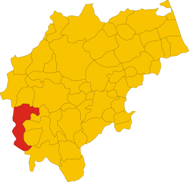 Poziția comunei în cadrul provinciei