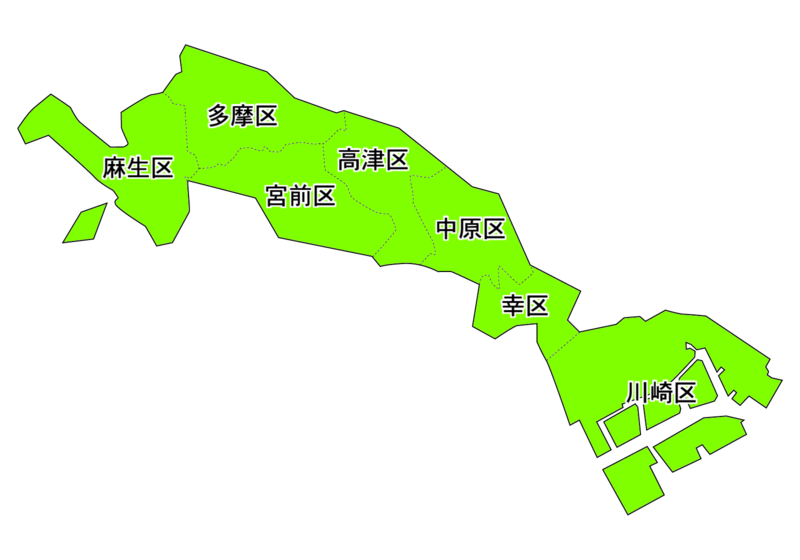 File:Map of wards of Kawasaki city.png