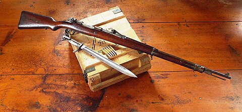 Karabin 7,92 mm Mauser wz.1898. Karabiny i karabinki Mausera były najczęściej używaną bronią przez partyzantów Batalionów Chłopskich