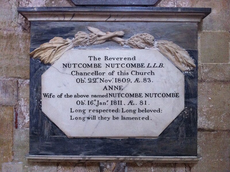 File:Memorial to Nutcombe Nutcombe, and Anne his wife.jpg