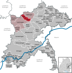 Elhelyezkedése Baden-Württemberg térképén