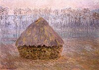 Grainstacks, Winter, Foggy Weather Monet w1217.jpg