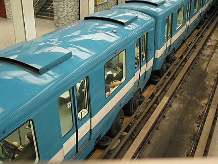 Montreal Metro train at Place-des-Arts station