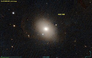 <span class="mw-page-title-main">NGC 990</span> Elliptical galaxy located in the constellation Aries