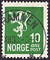 Stamp in similar drawing, but "Lion type I" (Michel No. 120 from 1926)
