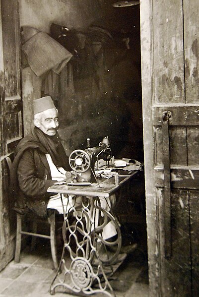 File:Native craftsman using sewing machine in Tripoli, Libya 1943 (27015174410).jpg